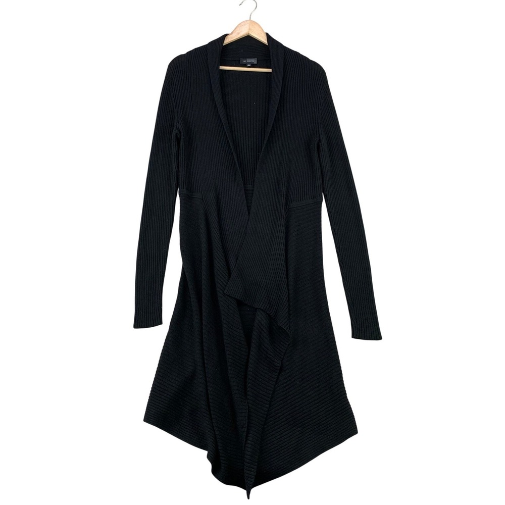 The Limited Cardigan Womens Small Black Ribbed Waterfall Sweater Whimsygoth